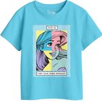 Bon Organik Girl's Regular Fit T-Shirt (BON11405_Sky Blue