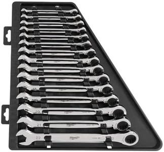 SPANNER SET RATCHET RING/OPEN 15PC MET MILWAUKEE