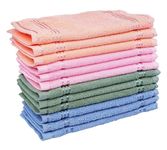 ORAS Luxury Pack of Cotton Pieces Face Towel | Hanky | Handkerchief | Napkins | Ultra Soft | Extra Absorbent, Small Size: 25' × 25' cm (Multi, Set of 6)