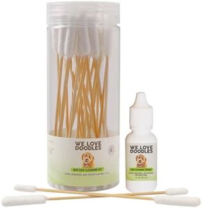 We Love Doodles Dog Ear Cleaning Solution Kit | Prevent Infections | Organic | Made in USA | Ear Drops for Dogs | Itching, Deordoring, Yeast & Mites Infection (Serum + 25 Swabs)