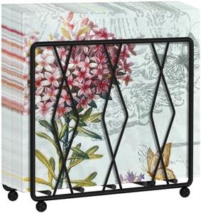 LWSFF Napkin Holder for Table, Modern Metal Napkin Holders for Paper Napkins & Kitchen Dining & Countertops, Cocktail Upright Napkin Holder Dispenser Suitable for All Room Decors (Large, Black)