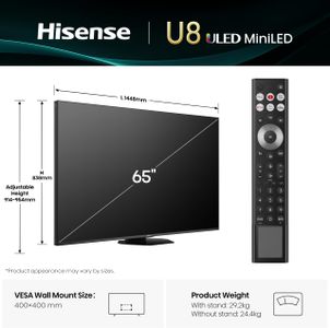 Hisense 65" MiniLED QLED TV – 4K Smart UHD, 65-Inch Display