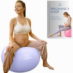 ProBody Pilates Pregnancy Ball - Yoga Ball for Pregnancy with Book, Prenatal, Labor & Postnatal Maternity Exercise (Lilac, 55 cm)