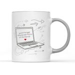 SMARTYPANTS The Best Thing I Found On The Internet Mug Tea Coffee Cup - Valentine's Day Anniversary Girlfriend Boyfriend Partner Couple Kitchenware Home Decor Gifts Presents (Grey Handle Prime)