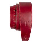 Perris Leathers AFR25-7085 Africa Leather Guitar Strap - 2.5", Cherry Red