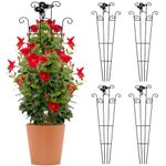 32'' Garden Trellis for Climbing Plants Indoor, Kalolary 4PCS Butterfly Garden Trellis Vine Trellis Frame Grow Support for Indoor Outdoor Potted Plant Trellis Support for House Plants Flowers Vine Ivy