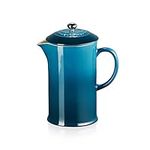 Le Creuset Stoneware Cafetière French Press with Stainless Steel Plunger, 1 Litre, Serves 3-4 Cups, Deep Teal 60706086420003