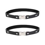 alisikee 2PCs Leather Leg Garter Belt with Free Buckle, Elastic Adjustable Thigh Garters for Women, Black, One Size