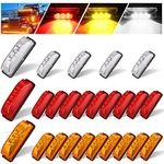 25 Pcs 3.9 Inch Trailer Marker Lights Front Rear Side 3 LED Trailer Light Waterproof Sealed Trailer LED Lights Mounted Trailer Fender Lights for RV Truck UTV ATV Boats, Red, Orange and White