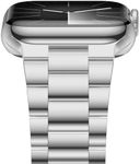 iiteeology Lightweight Stainless Steel Band Designed for Apple Watch Ultra 2 & Ultra, Series 1-10, 46mm, 45mm, 44mm, 42mm, Replacement iWatch Bands for Men & Women,Silver