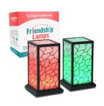 Friendship Lamp® Classic Design - Handmade in USA Wi-Fi Touch Lamp LED Light for Long-Distance, Connection, Relationship, Friendship, Gift, Over 200 Colors, App Setup - Set of 2