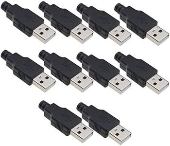 ECSiNG 10 Set USB Type A 4 Pin Male Jack Connector DIY USB Connector Plug A Type Male 4 Pin Assembly Adapter Socket Cable Accessories