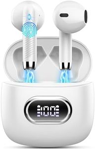 Cuffie Bluetooth, Auricolari Bluetooth 5.3 Cuffie Wireless HiFi Stereo Mic, 2024 Cuffie Senza Fili Cancellazione Rumore LED Display Cuffiette Bluetooth IP7 Impermeabili, Auricolari Wireless 42H USB-C