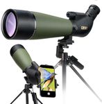 Gosky Updated Newest Spotting Scope - BAK4 Angled Scope for Target Shooting Hunting Bird Watching Wildlife Scenery（Camere adapter compatible with Nikon）