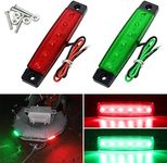 Shangyuan Navigation Lights, Led Stern Lights, Marine Strip Lights for Boat Lights Bow and Stern, Kayak Lights, DC 12V 2PCS (Red and Green)