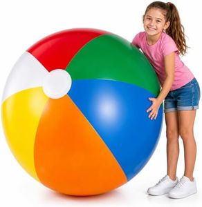 24-inch Giant Beach Ball - (Pack of 3) Big Inflatable Beach Balls for Pool Toys, Blow Up Large Inflatable Ball Toys for Kids Pool Parties, Themed Birthdays, Beach Events, Summer Party Decorations
