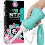 Cynpel Portable Bidet for Postpartum - 350ml Peri Bottle for Women - Upside Down Perineal Squirt Cleansing - Post Birth Travel Wash Pump - Blue