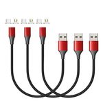 N. NETDOT Magnetic Charging Cable, Gen10 Nylon Braided 2-in-1 Magnetic Phone Charger Compatible with USB-C and Micro-USB Devices (1ft/3 Pack red)