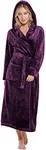 Turquaz Plush Robes For Women, Soft Warm Fleece Bathrobe for Women, Long Comfy Women's Robe