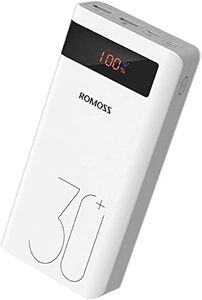 ROMOSS Sense8P+ 30000mAh Power Bank, 18W USB C PD Portable Charger with 3 Outputs and 3 Inputs, High Capacity Fast Charge External Battery Pack Compatible with iPhone, iPad Pro and More