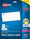 Avery Return Address Labels, Laser Printers, 1,500 Labels, 2/3 x 1-3/4, Permanent Adhesive, 5 Packs (5195)