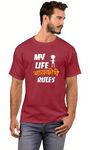 Duffers Marathi Printed t Shirts for Men & Women My Life Bayko Rules Round Neck Tshirt Half Sleeve Cotton Funny Saying T-Shirts Maroon