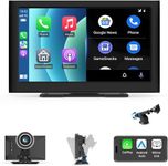 Carplay Screen for Car Wireless CarPlay and Android Auto Screen, 7" HD IPS Touch Screen Car Stereo, with 2K Dash Cam, Mirror Link/Bluetooth/Voice Control/Navigation/FM Radio/AUX/TF for Cars Trucks