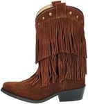 Smoky Girls Wisteria Double Fringe Tan Western Boot, Tan, 12 M US Little Kid