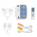 AED Trainer First Aid Training Kit Practice, XFT 120C+ AED Training Device with Remote Control, English/French voice Prompts, 10 Realistic Scenarios AED Training Kit for Defibrillator Trainee Beginner