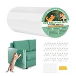 Lewondr Anti Scratch Cat Furniture Protector, 11.8 x 118 Clear Couch Protector for Cats, Single Side Cat Scratching Deterrent Training Tape with 40 Pins + 40 Nano Tapes for Sofa, Couch, Carpet, Door