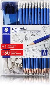 Staedtler Pencil 101 Pieces Norica Set 50 Pencils 1 Pencil Sharpener 50 Eraser Caps HB2