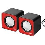 Audiocore AC870 6W USB Cube Portable Bookshelf Speakers PC/Laptop/Tablet (Red)