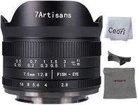 7artisans 7.5mm F2.8 II Fisheye Lens APS-C 190° Ultra Wide Angle Manual Fixed Lens, Compatible with Olympus and Panasonic M4/3 Micro 4/3 Mount Cameras