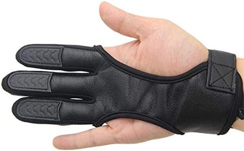 Guantes de Tiro con Arco de Cuero Genuino de 3 Dedos para Tiro a Mano, Protección de Caza, Guantes de Protección de Tiro con Arco para Arcos Recurvos, Dedo de Caza