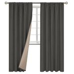 BGment Dark Grey Blackout Curtains 120 Inch Length for Bedroom, 2 Panels Set Room Darkening Curtains Linen Textured Thermal Insulated Drapes for Living Room, 52 Inch Wide Each Panel