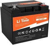 LiTime 12V 50Ah LiFePO4 Battery + 14.6V 10A Lithium Battery Charger with Anderson Connector, 50A BMS, 10 Years Lifetime 4000+ Cycles Output Power 640W, Perfect for Boat Marine Trolling Motor Camping