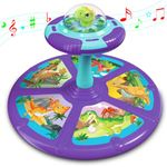 Dinosaur Sit and Spin Toys,360°Sit n Spin Toy for Toddler Age 1,2,3 with LED Lights and Music,Christmas and Birthday Gift Toys for Boys Girls Age 1 2 3 4 Years Old