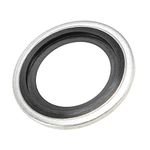 MECCANIXITY Bonded Sealing Washers M20 27.6x17x3mm Carbon Steel Nitrile Rubber Gasket, Pack of 10