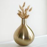 Behoma Metal Golden Flower Vase for Home Decor Bedroom Living Room Office Wedding | Table Decorative Item for Festivals Birthday Gold Tall Vase (Flower Not Included)