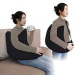 zimucxn Shoulder Surgery Pillow, Shoulder Pillow with Detachable Sling, Rotator Cuff Pillow for Shoulder Pain Relief, Comfortable Post Shoulder Surgery Pillow, Firm and Removable(Black)