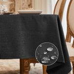 BALCONY & FALCON Rectangle Tablecloth Washable Wrinkle Resistant and Water Proof Table Cloth Decorative Linen Fabric Tablecloths for Dining Parties Kitchen Wedding and Outdoor (Charcoal Grey, 55x95)