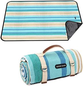 G GOOD GAIN Picnic Blanket Waterproof & Sand Proof,Beach Blanket Portable with Carry Strap, XL Large Foldable Picnic Rug Machine Washable for Outdoor Camping Party,Wet Grass,Hiking,Kids Playground.