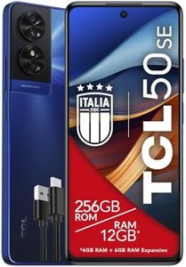 TCL 50SE Smartphone 4G Display 6.78 Inch FHD+ 90 Hz, 256 GB, 12 GB RAM (6 GB + 6 GB RAM Extension), 50 MP Hybrid Camera, Android 14, Battery 5010 mAh Fast Charging, Dual SIM, Blue, Additional USB