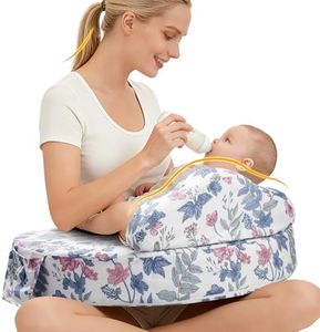ACGROW Nursing Pillow - Memory Foam Bottle & Breastfeeding Pillow with Safety Fence - Ergonomic Support, with Wider Breast Feeding Cushion, Adjustable, Removable Cover, Baby Safety Certified Violet