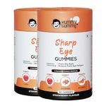 Hummy Gummy Eye Gummies for Kids & Adults Eye Supplements with Zeaxanthin, Omega 3, DHA, Vitamine C, E, A for Vision Support & Protect from Blue Light and Dry Eyes 60 Gummies Strawberry Flavor