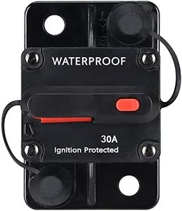 30 Amp Waterproof Circuit Breaker,with Manual Reset,12V-48V DC, for Car Marine Trolling Motors Boat ATV Manual Power Protect for Audio System Fuse