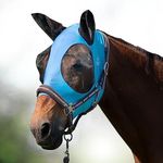 Harrison Howard Super Comfort Stretchy Fly Mask Large Eye Space with UV Protection Soft on Skin with Breathability Azure Blue L Full Size