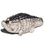 Crocodile Baby Figurine Tea Pet for Home Garden Decor, Cute Crocodile Statue, Mini Alligators Figurine, Handmade Ornament Desk Pets (B)