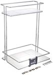 Hettich Cargo Series Shelf Adhesive Multipurpose Storage Shelf Stainless Steel Large Bathroom Detergent Holder Bathroom Organizer Shelf Under The Sink (Silver, Set of 1)