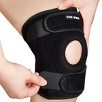 Pure Health Adjustable Knee Support Open Patella - Reinforced Knee Brace for Arthritis, Joint Pain Relief, ACL, Meniscus Tear, Runners Knee, Walking, running ((Size S-M: (28cm – 35 cm)))